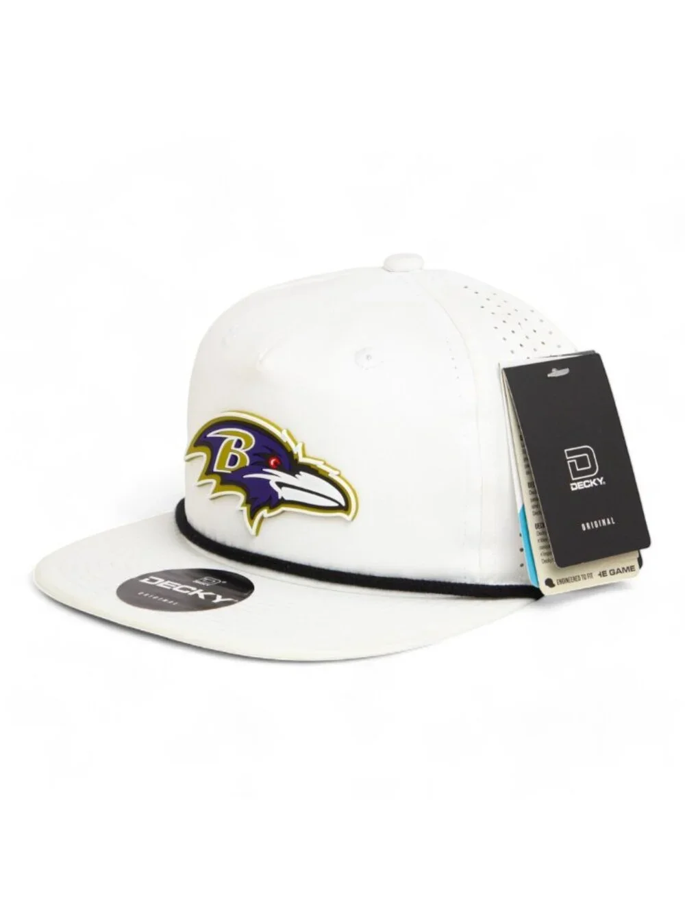 Baltimore Ravens 3D Perforated Rope Hat- White/ Black